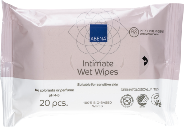 Tvättlapp våtservett Intima 20x16 cm med tejpöppning oparf  20st/fp