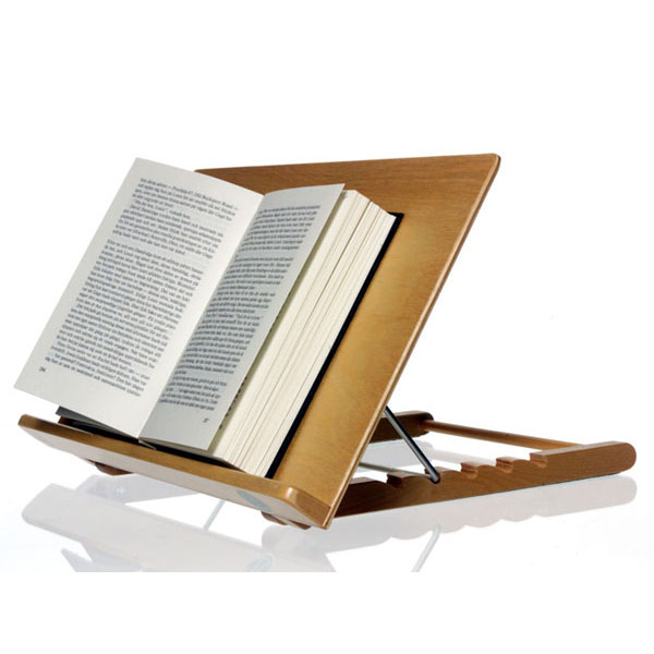 Bokstöd av trä, ställbart