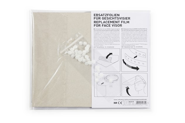 Skyddsvisir utbytesskärm 10st/fp + lösa knappar