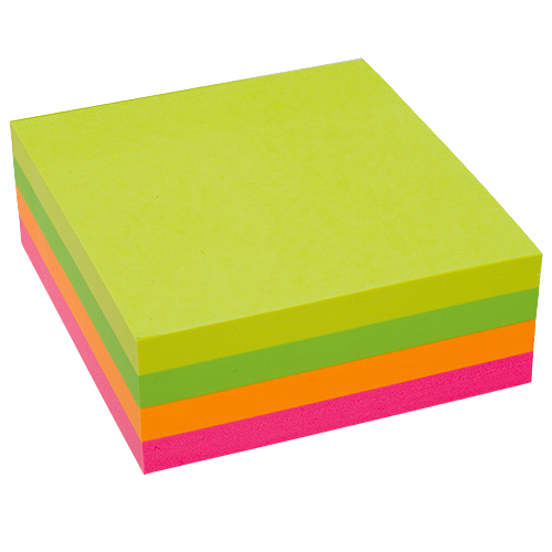 Notisblock Kub 76x76, Neon 320 blad i block