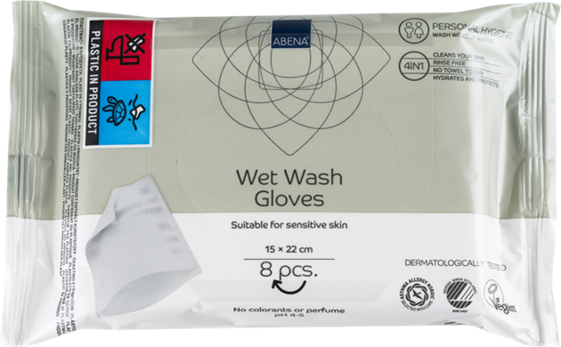 Tvättvante förfuktad oparfymerad 15x22cm 30st/fp