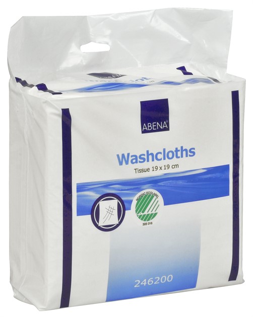 Tvättlapp papper 9-lags 19x19 100st/fp