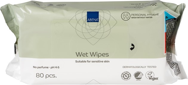 Tvättlapp våtservett Abena med tejplock oparfymerade 80st/fp