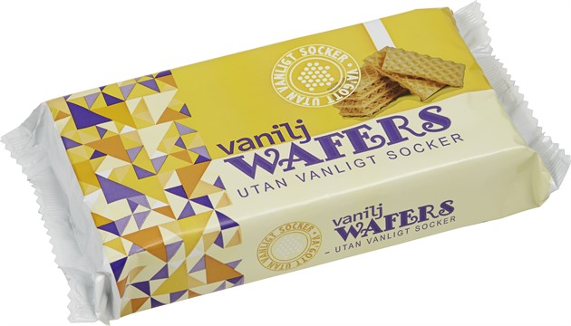 Vaniljwafeers utan vanligt socker 125g