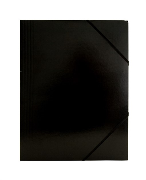 Gummisnoddmapp A4 svart i papp 3-klaffar Docusmart