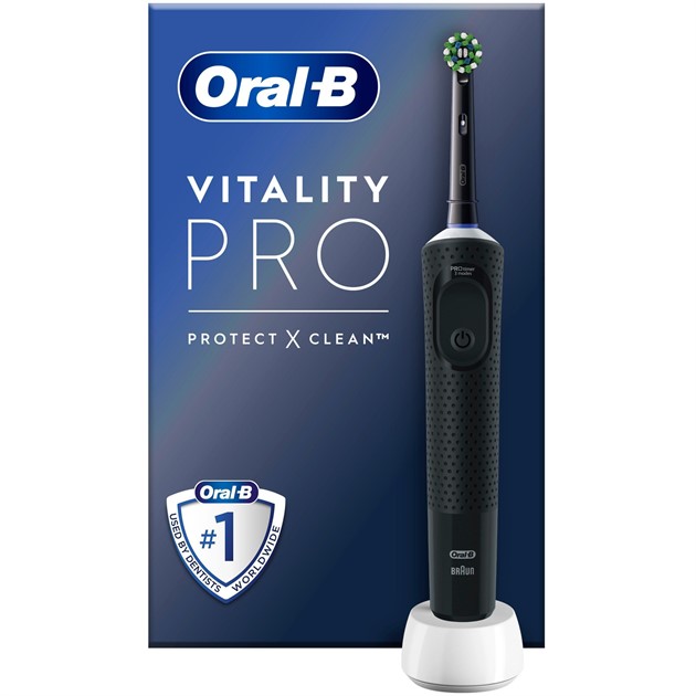 Eltandborste Oral B Vitality Pro Black CA HBOX + Extra Refill