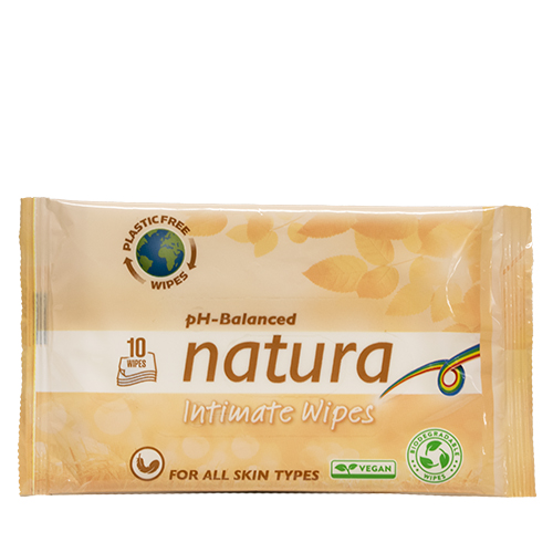 Tvättlapp våtservett Intim natura tejpöppning 10st/fp