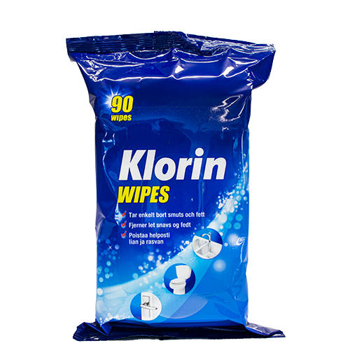 Ytdesinfektion Klorin rengöringsservett 90st/fp