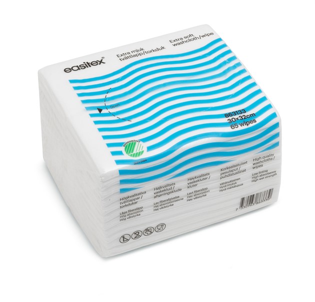 Tvättlapp 1-lag Easitex extra mjuk 30x35 cm 65st/fp