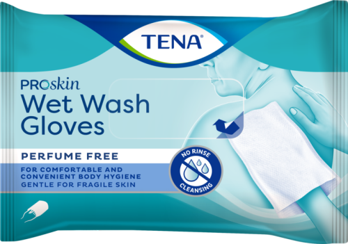 Tvätthandske Impregnerad, engångs TENA 5st/fp